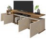 Rack Tv Até 75'' 4 Portas 2 Nichos Marrom Off White - 3