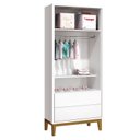 Ver imagem 6 de Quarto de Bebê 2 Portas e Cômoda Gaveteiro New Classic Branco com Pés Madeira e Colchão Gazin