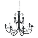 Ver imagem 1 de Lustre Luminária Ferro Teto 12 Bocais 2 Andares Salão Pé Direito Festas Sala de Jantar Decoração Lum