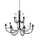 Ver imagem 1 de Lustre Luminária Ferro Teto 12 Bocais 2 Andares Salão Pé Direito Festas Sala de Jantar Decoração Lum