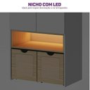 Ver mais imagens de Quarto Completo Montessoriano, Cama Solteiro Evolutiva e Guarda-Roupa Modulado com LED Wave Casatema MadeiraOriginals Branco/Marrom