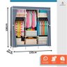 Guarda Roupa Dobrável Organizador Armário para Organizar Roupas - Cinza - 3
