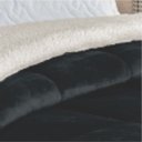 Ver imagem 3 de Edredom Esquimó Solteiro Dupla Face Sherpa Toque Lã Carneiro - Azul Marinho