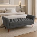 Ver imagem 2 de Recamier Descanso 160 cm para Quarto em Suede Cinza Escuro