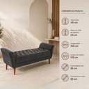 Ver imagem 3 de Recamier Descanso 160 cm para Quarto em Suede Cinza Escuro