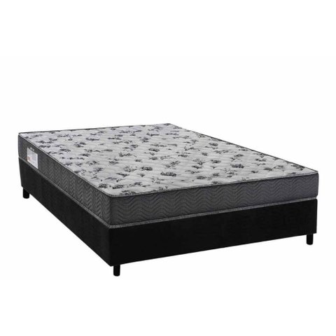 Conjunto Box Viúva: Colchão Anatômico Ortobom D33 Iso 100 Ultra Firme + Base Crc Suede Black (