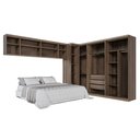 Ver imagem 2 de Guarda Roupa Modulado Dallas 12 Portas 3 Gavetas MDP 649.5cm Imbuia