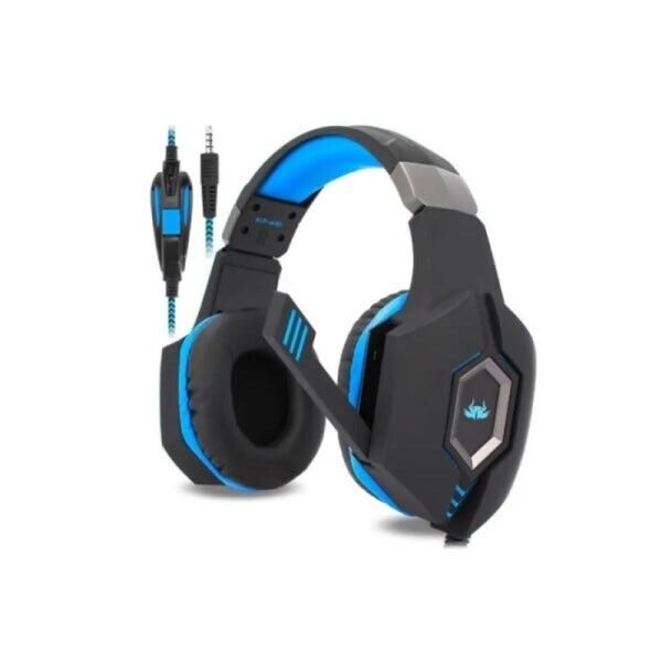 Headset Fone Gamer com Microfone Kp-451 Preto/Azul