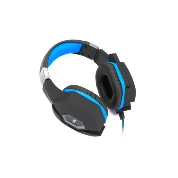 Headset Fone Gamer com Microfone Kp-451 Preto/Azul - 3