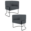 Ver imagem 1 de Kit 2 Poltronas Base Aço Betina C-03 Corano Cinza