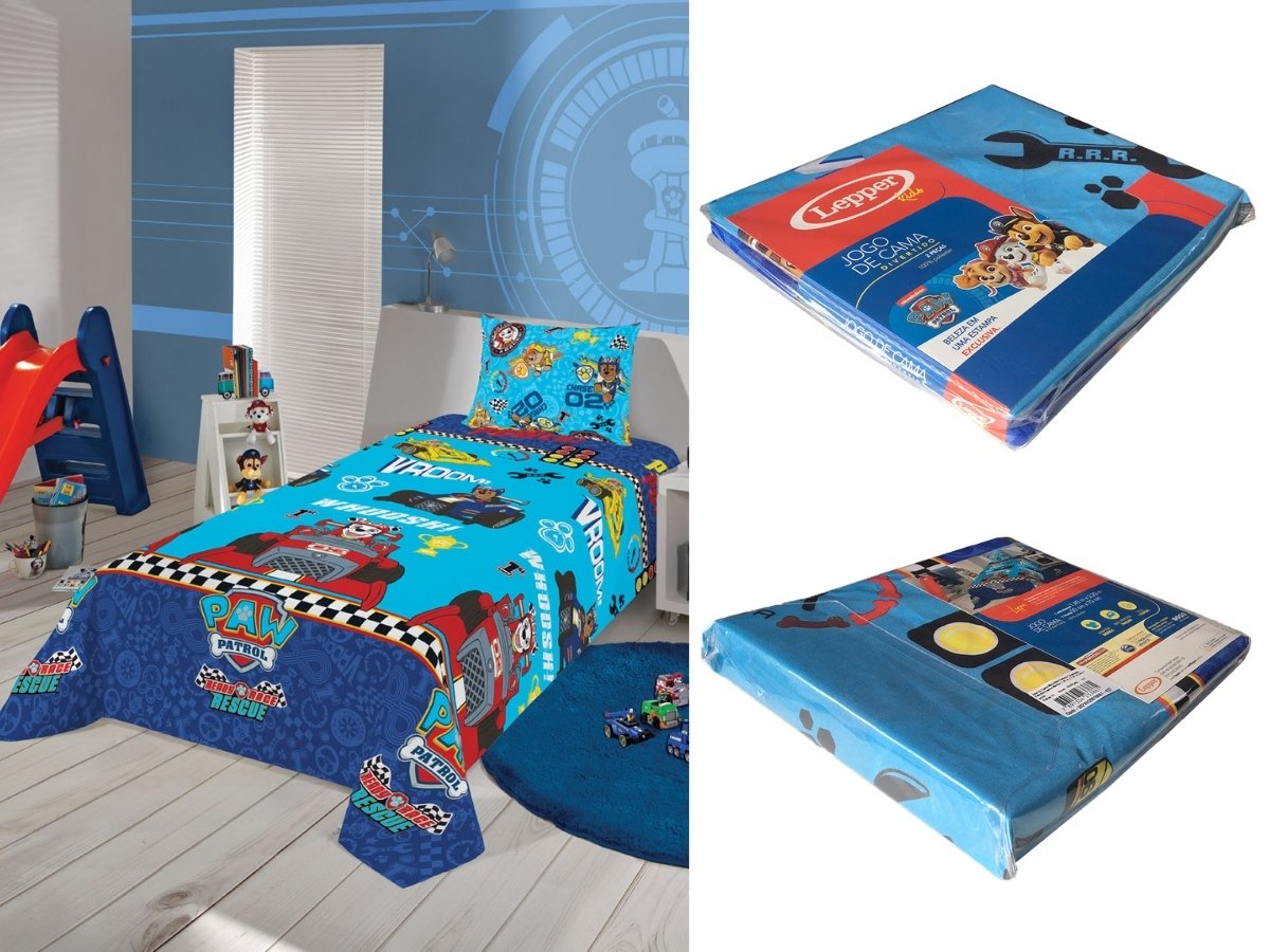 Jogo De Quarto Carro Azul Infantil Stock Car Bebe Solteiro Menino