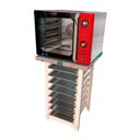 Ver imagem 1 de Forno Turbo Convec. Inox e Vermelho FCSB4E 220V + Bancada MES-004 + 8 Assadeiras - Venâncio