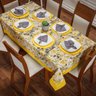 Toalha de Mesa Avulsa Jade Floral Amarelo para 8 Lugares - Tecido Jacquard - 2
