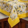 Toalha de Mesa Avulsa Jade Floral Amarelo para 8 Lugares - Tecido Jacquard - 3
