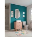 Ver imagem 1 de Gabinete para Banheiro com Tampo Cuba e Espelheira Organica 60cm Retro Mdf Rosa Milano - On Móveis