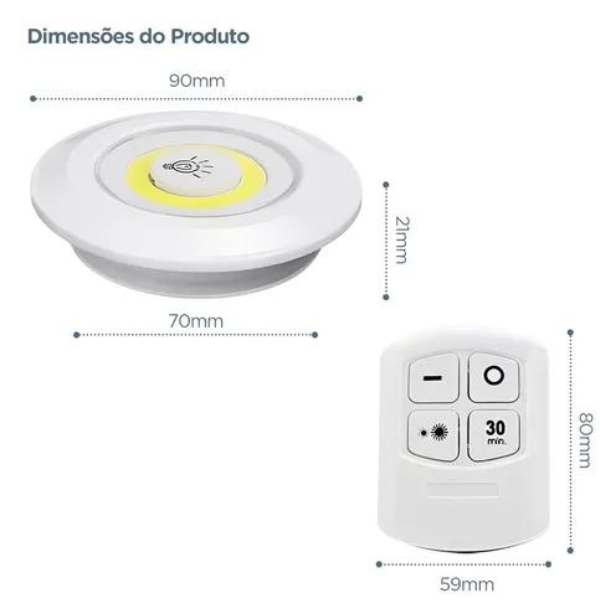 Kit 3 Lâmpadas Luminária Led Controle sem Fio - 2