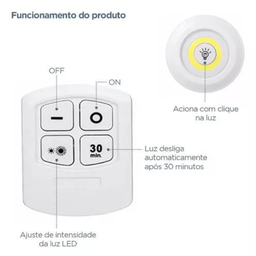 Kit 3 Lâmpadas Luminária Led Controle sem Fio - 5