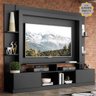 Rack Estante com Painel e Suporte para TV até 65 Polegadas e 2 Portas Oslo Multimóveis Preto - 1