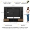 Ver imagem 3 de Rack Estante com Painel e Suporte para TV até 65 Polegadas e 2 Portas Oslo Multimóveis Preto/Madeira