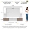 Rack com Painel e Suporte para TV até 65 Polegadas Prateleiras com Espelho Oslo Multimóveis Branco/L - 3