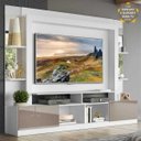 Ver imagem 1 de Rack com Painel e Suporte para TV até 65 Polegadas Prateleiras com Espelho Oslo Multimóveis Branco/L