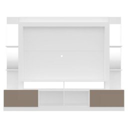 Rack com Painel e Suporte para TV até 65 Polegadas Prateleiras com Espelho Oslo Multimóveis Branco/L - 6
