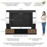 Rack com Painel e Suporte para TV até 65 Polegadas Prateleiras com Espelho Oslo Multimóveis Preto/Ma - 3