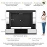 Rack com Painel e Suporte para TV até 65 Polegadas Prateleiras com Espelho Oslo Multimóveis Preto/Br - 3