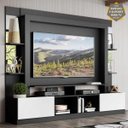 Ver imagem 1 de Rack com Painel e Suporte para TV até 65 Polegadas Prateleiras com Espelho Oslo Multimóveis Preto/Br