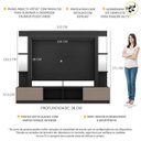 Ver imagem 3 de Rack com Painel e Suporte para TV até 65 Polegadas Prateleiras com Espelho Oslo Multimóveis Preto/La