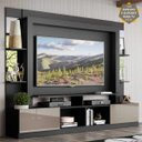 Ver imagem 1 de Rack com Painel e Suporte para TV até 65 Polegadas Prateleiras com Espelho Oslo Multimóveis Preto/La