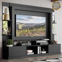 Ver imagem 1 de Rack com Painel e Suporte para Tv até 65 Polegadas Prateleiras com Espelho Oslo Multimóveis Preto