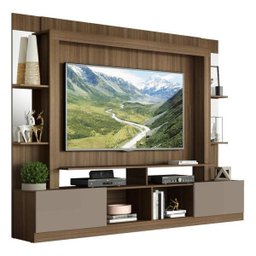 Rack com Painel e Suporte TV 65 Polegadas Prateleiras com Espelho Oslo Multimóveis Madeirado/Lacca F - 2