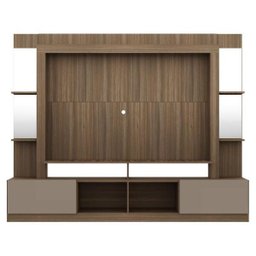 Rack com Painel e Suporte TV 65 Polegadas Prateleiras com Espelho Oslo Multimóveis Madeirado/Lacca F - 6