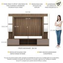 Ver imagem 3 de Rack com Painel e Suporte TV 65 Polegadas Prateleiras com Espelho Oslo Multimóveis Madeirado/Lacca F