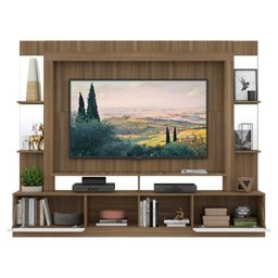 Rack com Painel e Suporte para TV até 65 Polegadas Prateleiras com Espelho Oslo Multimóveis Madeirad - 5