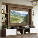 Ver imagem 1 de Rack com Painel e Suporte para TV até 65 Polegadas Prateleiras com Espelho Oslo Multimóveis Madeirad