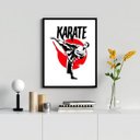 Ver imagem 1 de Quadro Decorativo Karatê 24x18cm - com Vidro:madeira Branca