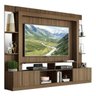Rack com Painel e Suporte para TV até 65 Polegadas Prateleiras com Espelho Oslo Multimóveis Madeirad - 2