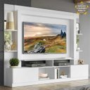 Ver imagem 1 de Rack com Painel e Suporte para TV até 65 Polegadas Prateleiras com Espelho Oslo Multimóveis Branco