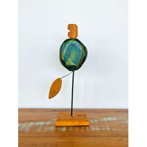 Escultura Caju em Madeira - Decoração Artesanal de Sergipe
