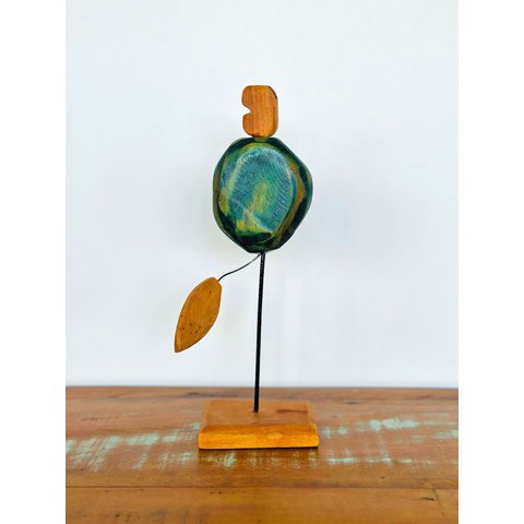 Escultura Caju em Madeira - Decoração Artesanal de Sergipe