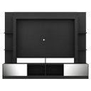 Ver imagem 6 de Rack com Painel e Suporte para TV até 65 Polegadas Portas com Espelho Oslo Multimóveis Preto/Madeira