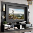 Ver imagem 1 de Rack com Painel e Suporte TV 65 Polegadas Portas com Espelho Oslo Multimóveis Preto/Lacca Fumê