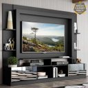 Ver imagem 1 de Rack com Painel e Suporte para TV até 65 Polegadas Portas com Espelho Oslo Multimóveis Preto/Branco