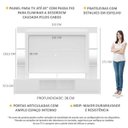 Ver imagem 3 de Rack com Painel TV 65 Polegadas Prateleiras com Espelho Oslo Multimóveis Branco