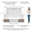 Ver imagem 3 de Rack com Painel TV 65 Polegadas Prateleiras com Espelho Oslo Multimóveis Branco/Lacca Fumê