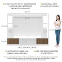 Ver imagem 3 de Rack com Painel TV 65 Polegadas Prateleiras com Espelho Oslo Multimóveis Branco/Madeirado