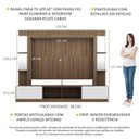 Ver imagem 3 de Rack com Painel TV 65 Polegadas Prateleiras com Espelho Oslo Multimóveis Madeirado/Branco