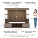 Ver imagem 3 de Rack com Painel TV 65 Polegadas Prateleiras com Espelho Oslo Multimóveis Madeirado/Lacca Fumê